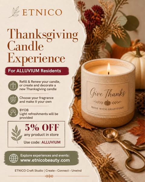 Thanksgiving Candle Experience - ALLUVIUM Community